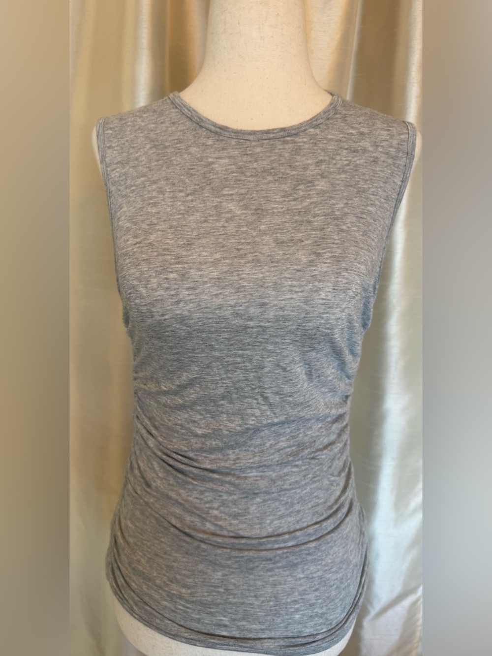 Sleeveless Gray Ruched Women’s Top